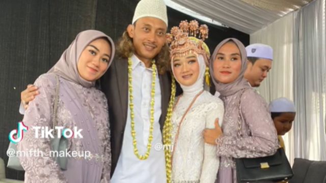 ▲▼ 印尼男子娶三妻。（圖／翻攝TikTok@mifth_makeup）
