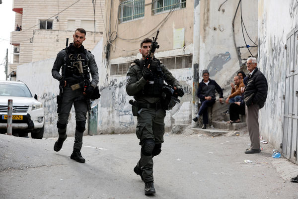 ▲▼以色列邊境警察在東耶路撒冷巡邏。（圖／路透）