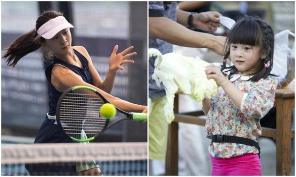 「森碟」田雨橙4歲時參加《爸爸去哪兒》，如今已成為網球美少女。（翻攝田亮微博）