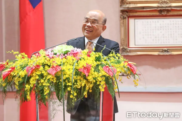 ▲行政院長蘇貞昌於卸任交接典禮致詞。（圖／記者林敬旻攝）