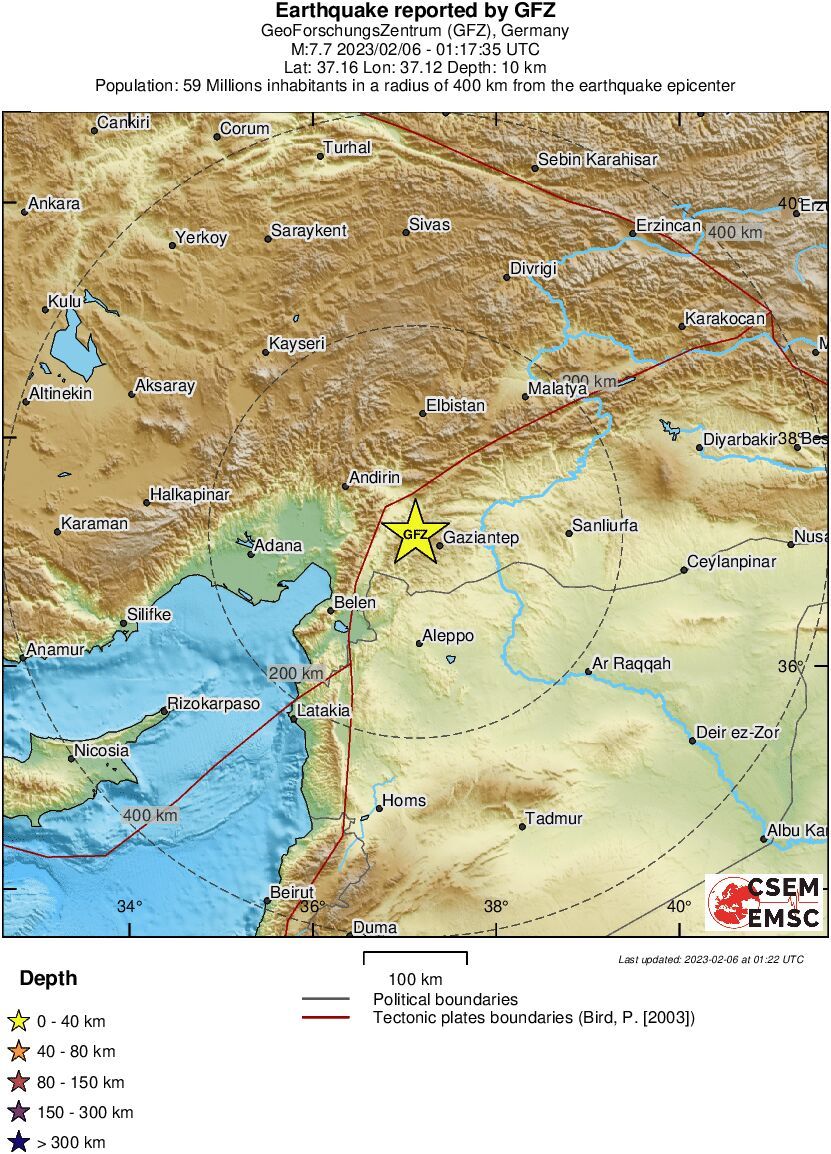 ▲▼ 土耳其地震。（圖／翻攝自EMSC）