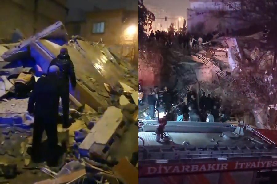 ▲ 土耳其強震大樓倒塌。（圖／翻攝自推特）