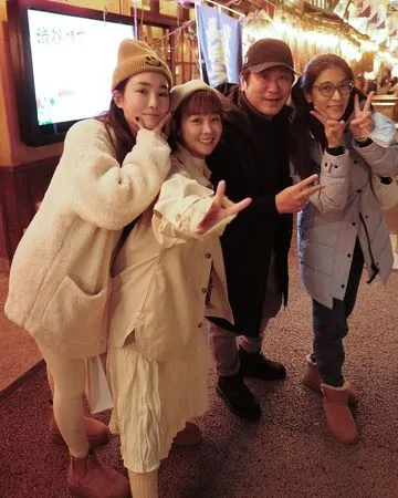 ▲舒子晨、籃籃、胡瓜、丁柔安在東京巧遇。（圖／翻攝自Instagram／籃籃）