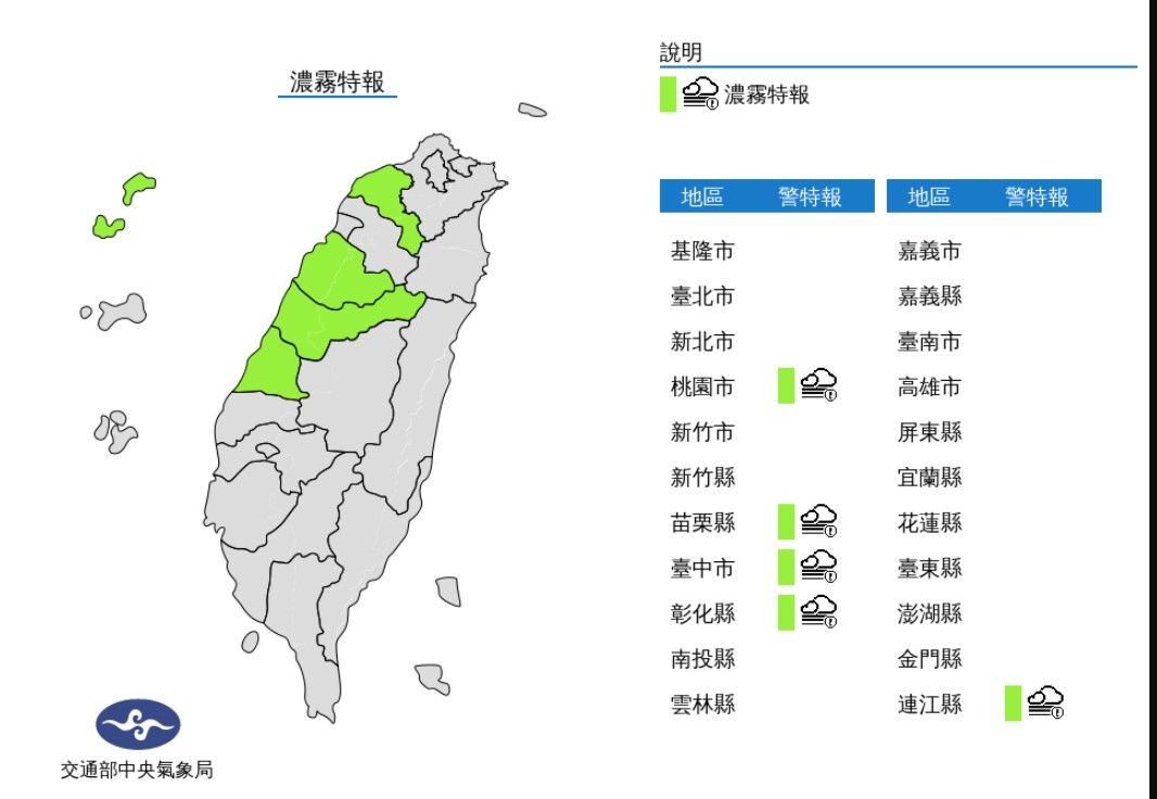 濃霧特報