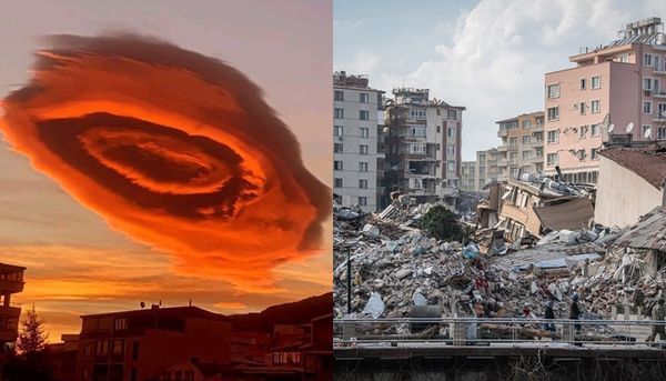 ▲▼土耳其1月中旬天現異象，28天後就爆發百年強震，造成逾2.8萬人死亡，引發網友猜想，當初的異象是不是地震的凶兆。（組圖／翻攝自推特、CFP）