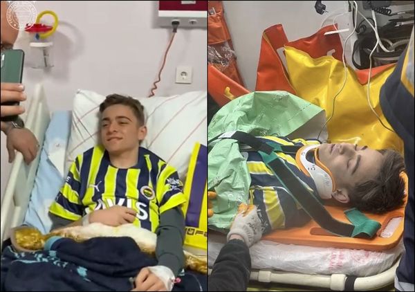 ▲▼16歲足球小將「被埋119小時」獲救，第一句話問「今天星期幾了」。（圖／翻攝自Fenerbahçe SK推特）