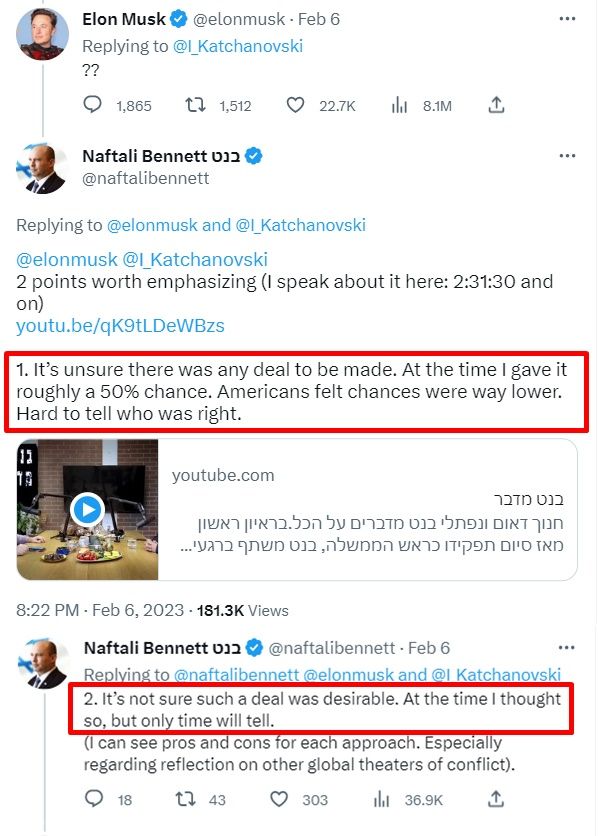 ▲▼前以色列總理班奈特（Naftali Bennett）澄清「西方領袖阻止和平協議」的影片。（圖／翻攝推特）