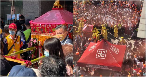 苗栗拱天宮白沙屯媽祖繞境，停駕台中沙鹿光田醫院。（圖／擷取自Facebook／光田綜合醫院 Kuang Tien General Hospital）