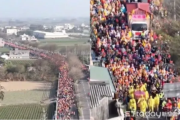 ▲▼             白沙屯媽祖遶境空拍畫面。（圖／攝影中心攝）