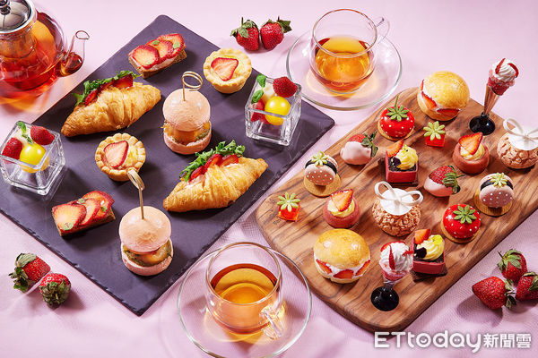 ▲JR東日本大飯店台北推出甜鹹組合草莓季下午茶。（圖／JR東日本大飯店台北提供）