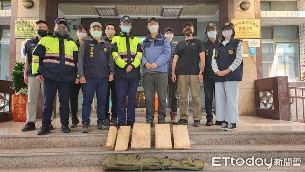 ▲信義警分局執行山地清查勤務及清源專案2.0工作，查獲失聯移工及遭盜伐的台灣扁柏。（圖／記者高堂堯翻攝）