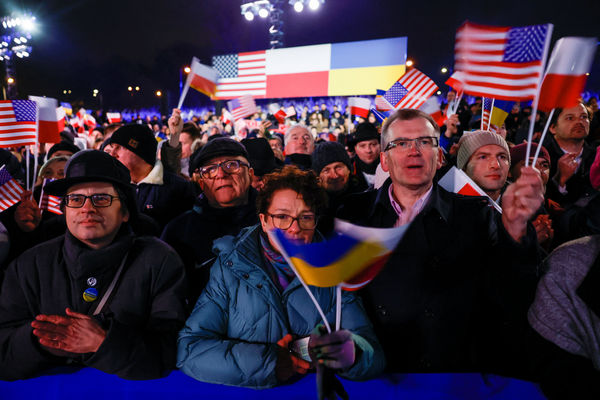 ▲▼美國總統拜登在波蘭發表俄羅斯入侵烏克蘭1周年演說。（圖／路透）