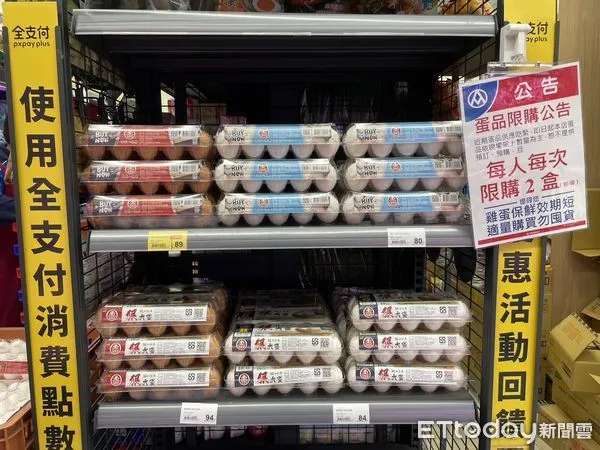 ▲▼全聯雞蛋每人限購2盒。（圖／記者周姈姈攝）