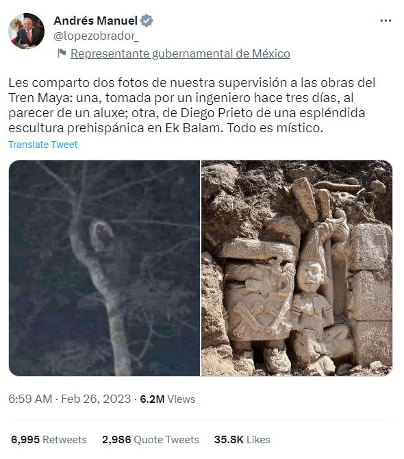 ▲▼墨西哥總統說到馬雅精靈。（圖／路透社、翻攝推特）