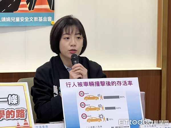 ▲黃瀞瑩1日出席「兒童交通死傷居高不下，學童道安不能再等」記者會。（圖／記者蘇晏男攝）