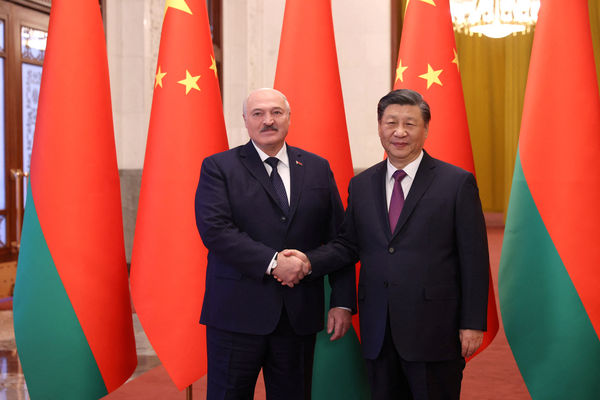 ▲▼白俄羅斯總統盧卡申科（Alexander Lukashenko）與中國國家主席習近平會談。（圖／路透）