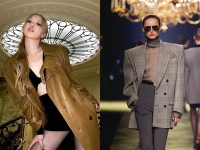 巴黎時裝周／Rosé、文佳煐齊曬美腿攻版面　YSL超寬肩西裝「生人勿近」