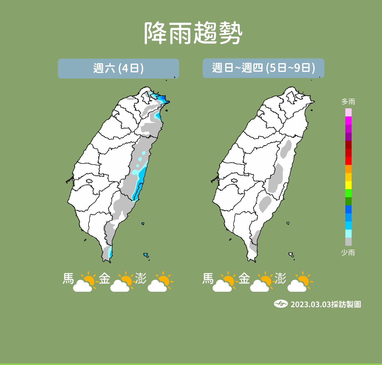 ▲▼未來一周溫度與降雨趨勢。（圖／氣象局）