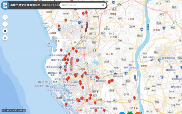 ▲工務局建置52處建築工地取水地圖，地點仍增設中。（圖／記者許宥孺翻攝）