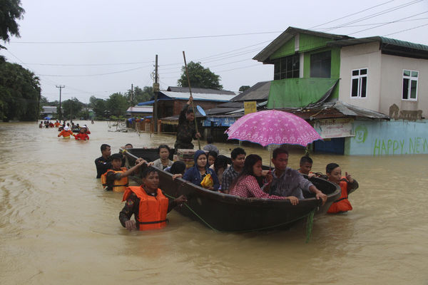 ▲▼緬甸仰光2018年發生嚴重洪災。（圖／達志影像／美聯社）