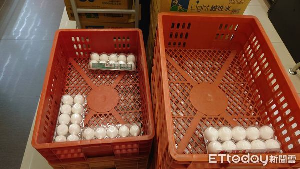 ▲台南市北區和緯路黃昏市場為例，攤商每日下午2時30分許開賣雞蛋，但民眾都提早去排隊，開賣前早是長長人龍，約100多人。（圖／記者林悅攝，下同）