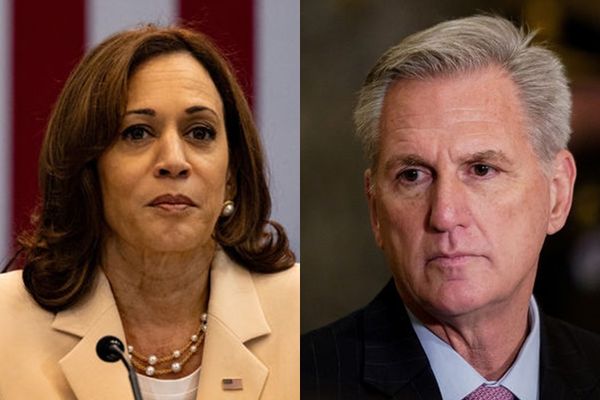 ▲▼美國副總統賀錦麗（Kamala Harris）、聯邦眾議院議長麥卡錫（Kevin McCarthy）。（組圖／路透）