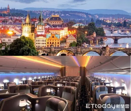 ▲上圖為東歐最美城市布拉格；下圖華航布拉格航線將以新世代越洋航線主力機種A350客機直飛。（圖／華航提供）