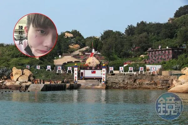 金門二膽島上兵陳嘉壎（圓圖者）游到廈門「不想返台」，友人爆料他除了欠銀行錢，更大條的是欠地下錢莊。（本刊資料照）