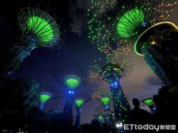 ▲▼新加坡超級樹燈光秀 。（圖／記者周姈姈攝）