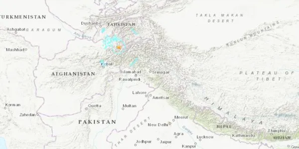 ▲▼阿富汗發生規模6.5地震。（圖／翻攝自美國地質調查局）