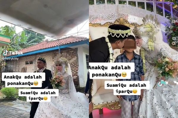 ▲▼印尼有一名新娘嫁給自己已故姐姐的丈夫。（圖／翻攝自TikTok）