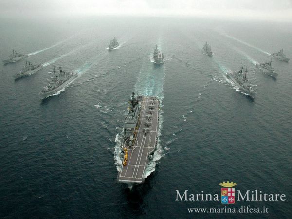 ▲▼ 義大利航母加富爾號（Cavour）打擊群。（圖／翻攝自Facebook／Marina Militare）