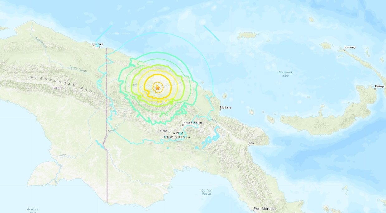 ▲巴布亞紐幾內亞發生規模7.0地震。（圖／翻攝USGS）
