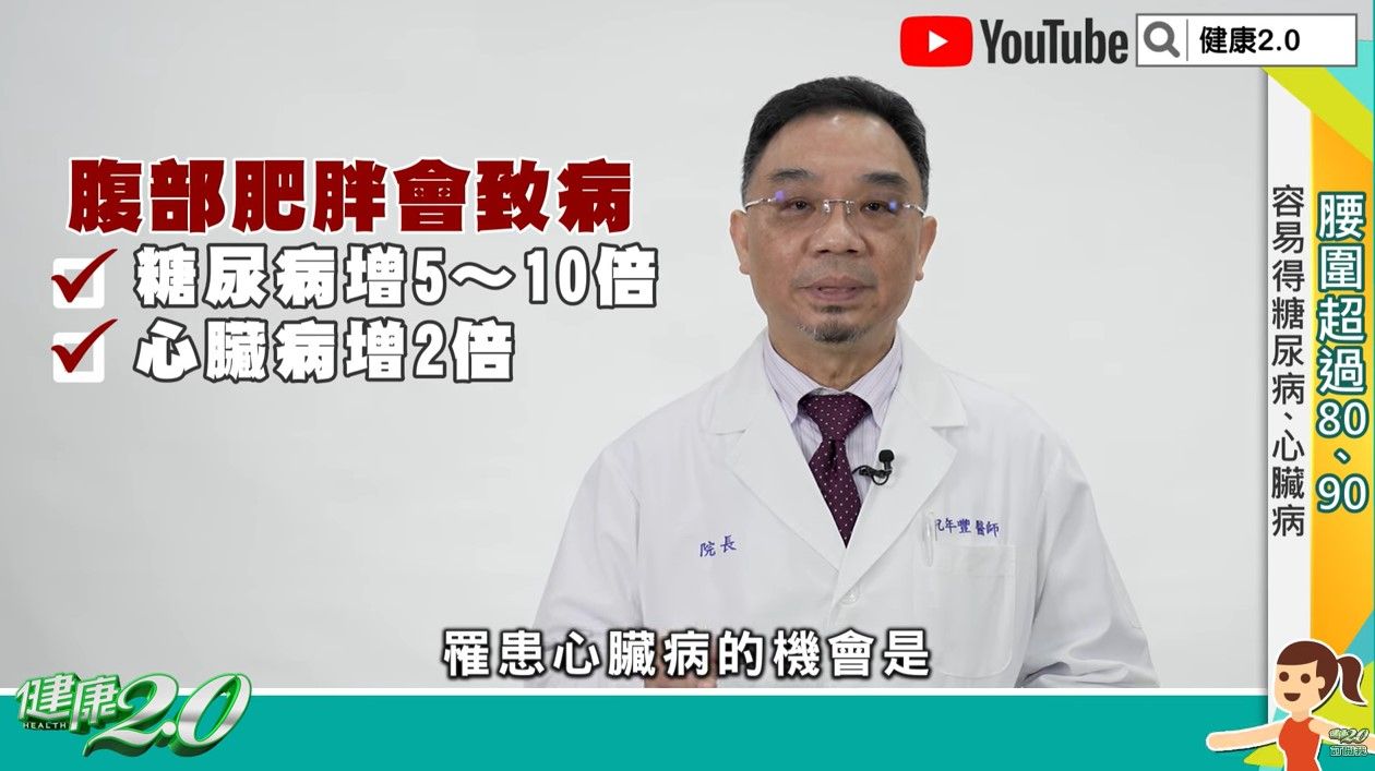 ▲▼醫師強調，女性腰圍超過80公分、男性超過90公分就要當心了。（圖／翻攝自《健康2.0－名醫觀點》）