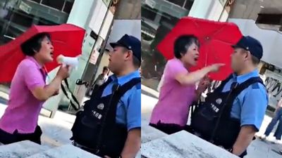「抗議！侵犯人權」大媽自備擴音器吼日本警察　百萬網友見他反應大嘆佩服