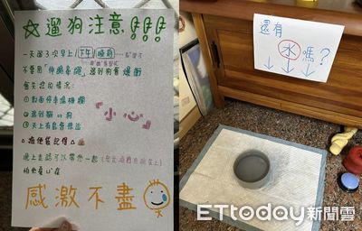 出國玩讓爸爸單獨顧狗 家裡貼滿貼心叮嚀「重點4」笑翻網友