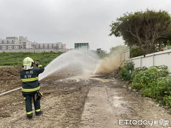▲竹北生醫園區發生瓦斯外洩案。（圖／翻攝畫面）