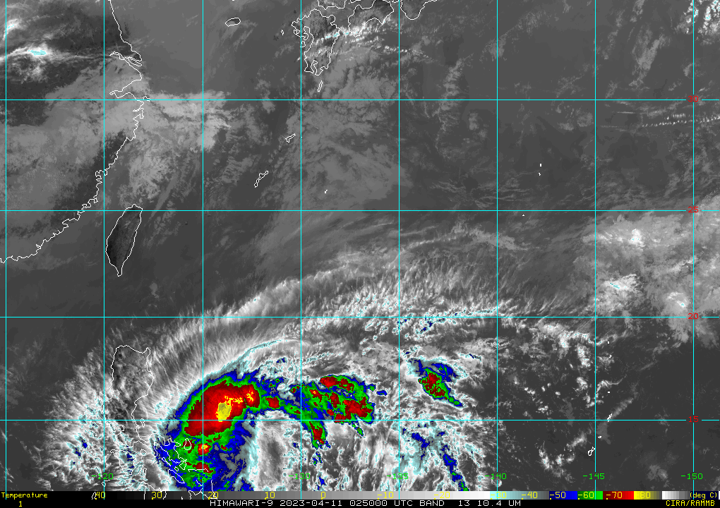 ▲▼菲律賓東方海面上的熱帶擾動生成為熱帶性低氣壓，更有望成為今年第一號颱風珊瑚。（圖／翻攝RAMMB） 