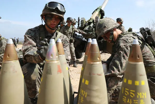 ▲▼美國向尹錫悅政府要求提供南韓產製的155mm砲彈50萬發。（圖／達志影像／美聯社）