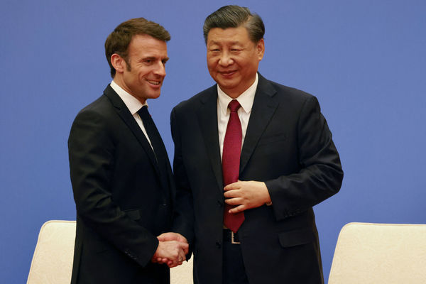 ▲▼法國總統馬克宏訪問中國。（圖／路透）