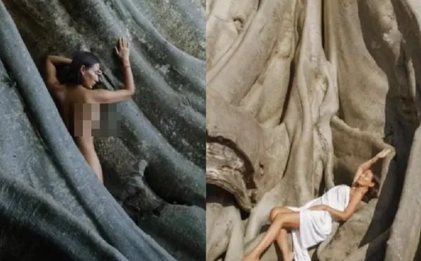 又有網美脫衣「褻瀆700年聖樹」　火辣照曝光被峇厘島官員逮捕。 (圖／翻攝自Instagram）