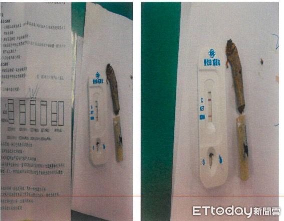 ▲▼儲姓男子在路邊抽k菸，警員上前盤查，他直接將整根丟進水溝。（圖／記者邱中岳翻攝）