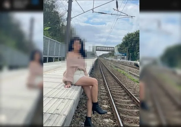 ▲▼正妹女主播跨越月台拍美照 網友撻伐被鐵警盯上遭裁罰。（圖／翻攝自台灣便當管理局-附屬鐵路部臉書）