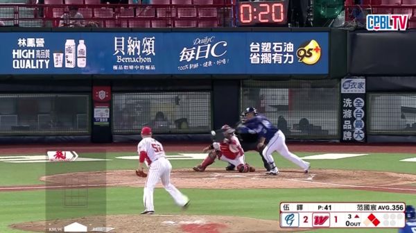 ▲范國宸偷點。（圖／截自CPBL TV）