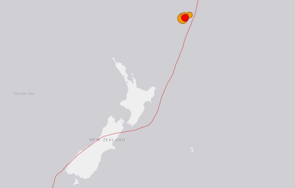▲▼紐西蘭克馬得群島1小時連3震。（圖／翻攝自USGS）