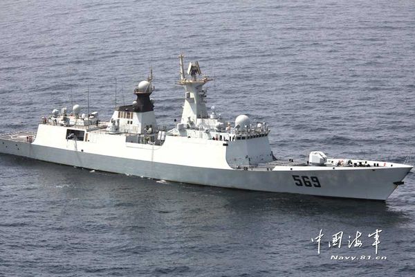 ▲解放軍海軍054A型護衛艦玉林艦（569）。（圖／翻攝中國軍網）