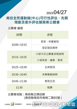 ▲▼南投縣將於南投市、草屯鎮各興建一座全民運動中心，並召開2場公聽會。（圖／南投縣政府提供）