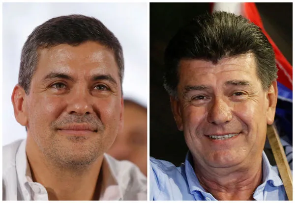 ▲▼巴拉圭4月30日將舉行總統大選，左為執政黨紅黨候選人潘尼亞（Santiago Pena），右為在野黨聯盟候選人艾里格里（Efrain Alegre）。（圖／路透）