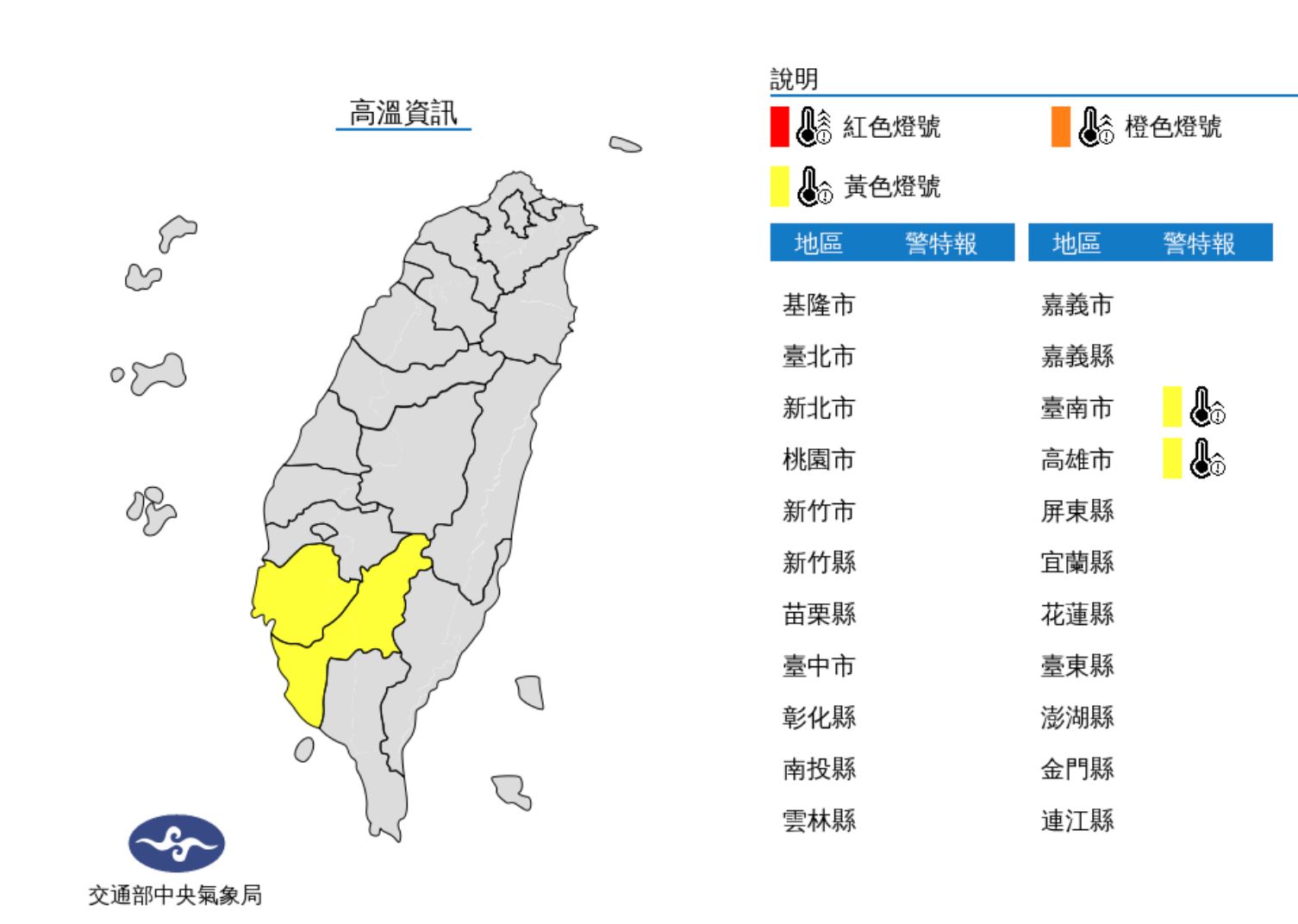 ▲氣象局發布高溫資訊。（圖／氣象局）