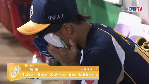 ▲余謙   。（圖／截自CPBL TV)